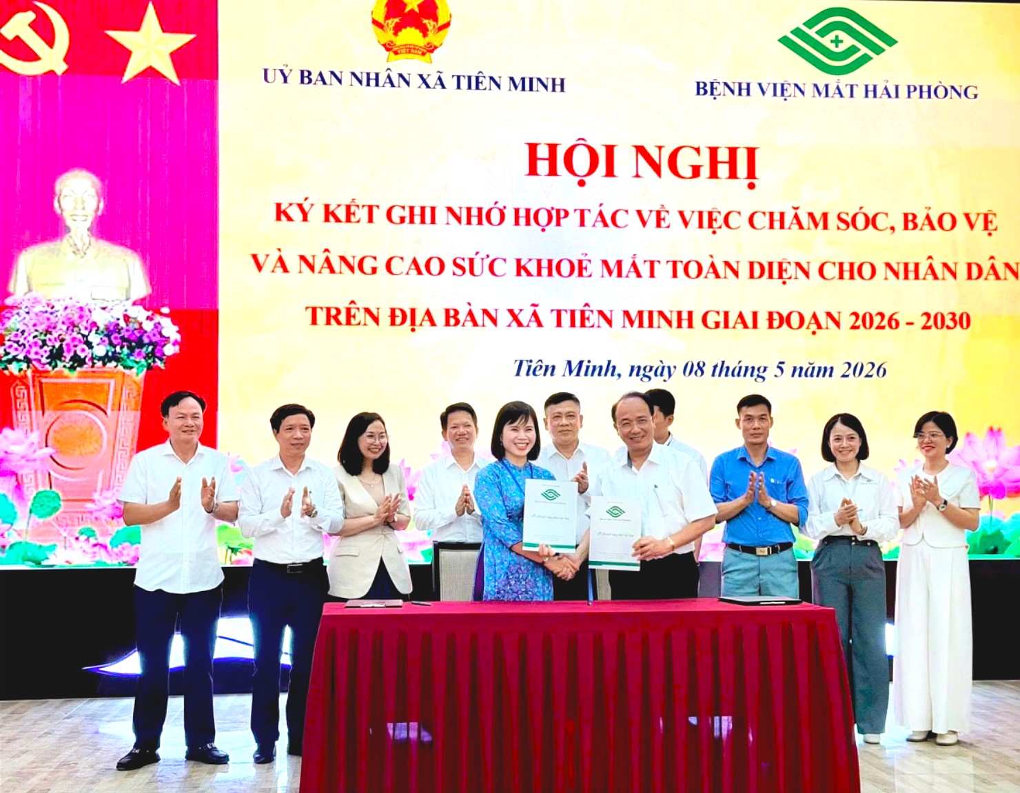 Đưa Nghị quyết của Đảng vào cuộc sống: UBND Xã Tiên Minh và Bệnh viện Mắt Hải Phòng ký kết hợp tác triển khai chăm sóc sức khỏe mắt cho Nhân dân ngay tại địa phương.